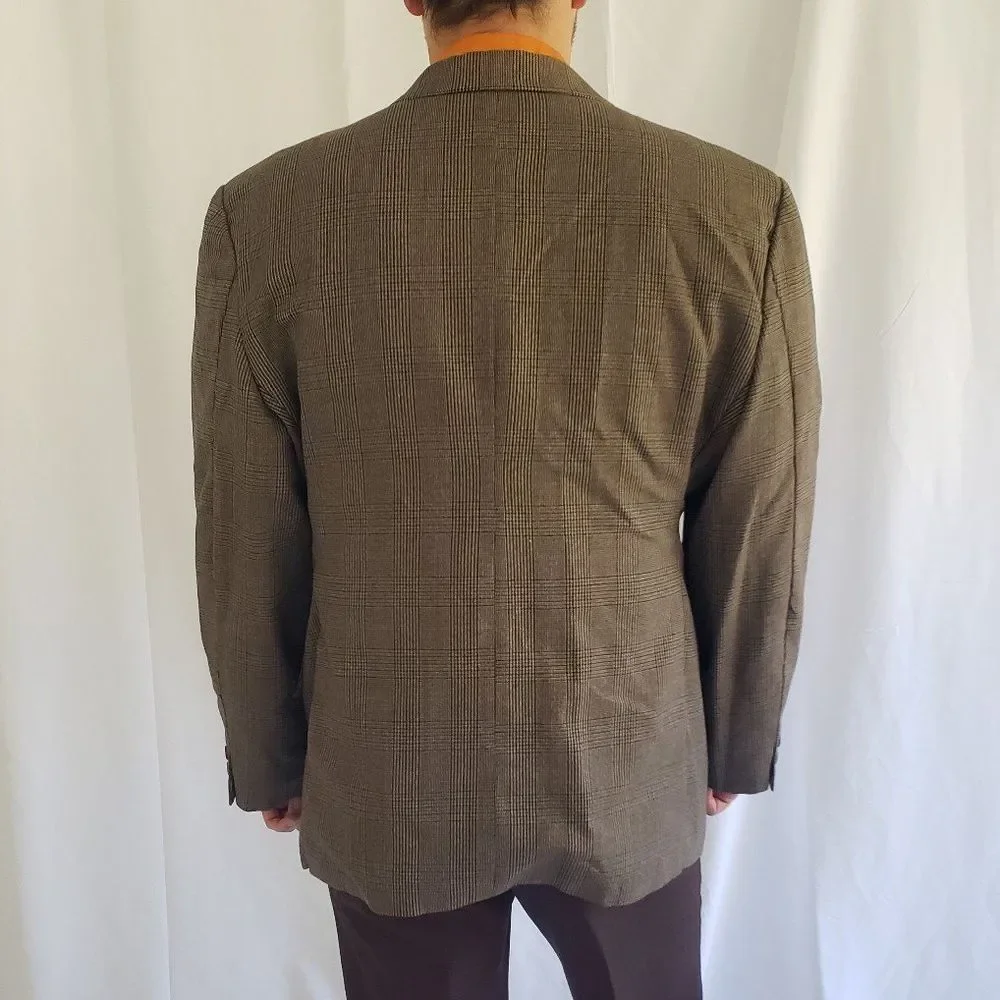 70s Brown‎ Plaid Blazer